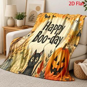 Red Halloween Pug Parade Flannel <b>Blanket</b> Throw <b>Blanket</b> Nap <b>Blanket</b> Party Decor Horror Gift Machine Washable Fade Resistant - Product Image 5