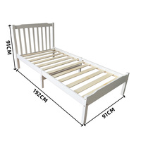 90x190 Modernes Schlafzimmer-Set für Kinder Weißes Bettgestell Holz-Kleinkinderbett Einzelbetten für Mädchen
