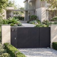Porte d'entrée principale en fer forgé de style villa classique avec panneau décoratif en fer pour l'entrée de la maison