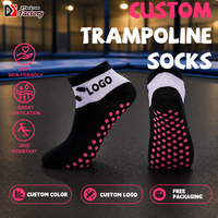 Chaussettes antidérapantes colorées pleine longueur pour tout-petits, adultes et enfants, respirantes, pour trampoline, vente en gros