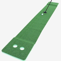 Tapis de putting de golf, ensemble de mini-parcours de golf, putting green 0,5x3m, gazon artificiel portable et durable, pour adultes, intérieur/extérieur