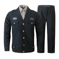 Seragam Keamanan Model Musim Semi/Gugur 2011 Pria Bahan Poliester/Katun Pakaian Penjaga Keamanan Manajemen Properti Setelan Petugas Penjaga Pintu Set Pakaian Kerja