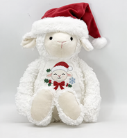 Peluche d'agneau de Noël personnalisée, jouet en peluche doux, poupée de mouton avec chapeau de Père Noël, cadeau de Noël pour enfants, fabricant OEM ODM