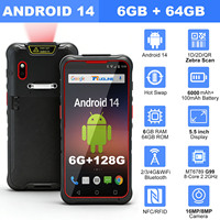 Lecteur de codes-barres Android 2026, PDA robuste portable Android 14, 6000 mAh, 4G Wi-Fi, RFID, pour inventaire 1D/2D/QR, N1
