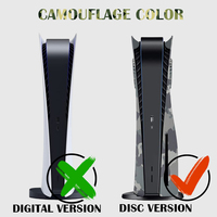 Plaques de Camouflage grises, couverture de coques, pour PS5, édition disque, plaque de protection, plaque de remplacement avec évent