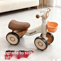 Vélo d'équilibre à quatre roues de haute qualité pour enfants, anti-retournement, roues silencieuses, jouet à roulettes pour bébé avec musique et lumière