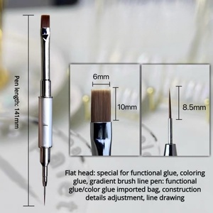 High Quality Metal Pen Holder Nail <b>Brush</b>, Double Headed Nail Art <b>Brush</b>, Professional Nail Factory Supplier - Product Image 5