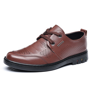 Chaussures habillées en cuir pour hommes, style Oxford, bout rond, semelle extérieure en caoutchouc respirante, pour le bureau et la carrière - Product Image 5