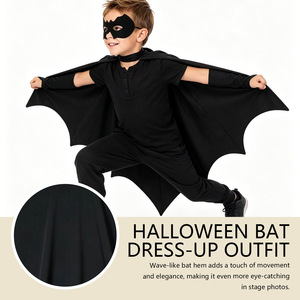 Conjunto de Disfraz de Murciélago para Niños, Capa Negra, Máscara, Traje para Juego de Roles de Halloween - Product Image 2