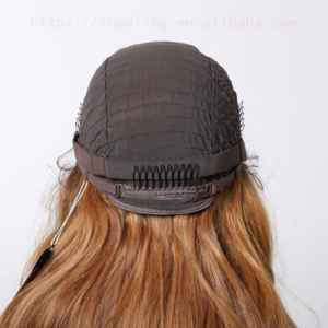 13*6 U parrucca in pizzo fatto a mano in fibra sintetica futuro naturale morbida parrucca di colore miscelazione ad alta densità capelli scuri radice 613 biondo - Product Image 6