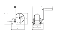 Treuil manuel à double action en acier inoxydable, autobloquant, 800LBS-2600LBS, frein automatique, hauteur de levage 30m, câble en acier galvanisé