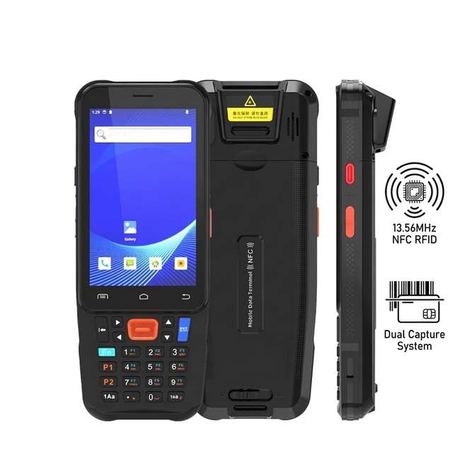 13.56MHz NFC Handheld Data Collector IP67 Rugged Mobile Computer Barcode Scanner