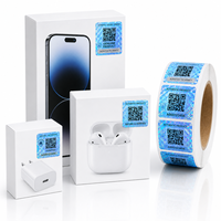 Etiquetas de Seguridad Anti-Falsificación con Código QR Azul Holográfico, Código de Serie Único Personalizado, Verificación de Autenticidad, a Prueba de Manipulación