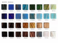 Hasin Gold Line Carrelage mural de cuisine bleu brillant Bonne mosaïque pour décoration de pilier Conception 3D Style côtier pour une utilisation en hôtel