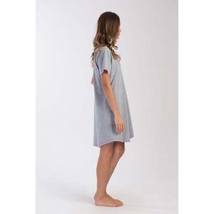 Robe Tunique Femme Col Rond Manches Courtes XXL avec Poches Ovales Élégante Décontractée pour Bureau, Club, Jour de la Semaine/Fêtes, Longueur Genou, Coupe Ample - Product Image 3