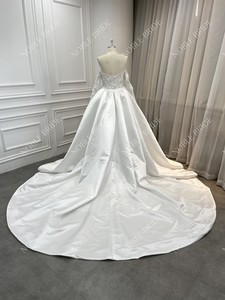 Lussuoso Abito <span class=keywords><strong>da</strong></span> Sposa a <span class=keywords><strong>Sirena</strong></span> in Pizzo con Perline, Maniche Rimovibili e Gonna Staccabile 2026 - Product Image 6