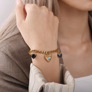 El Almanaque de Piedra |   Anilla de Acero Inoxidable Chapada en Oro PVD de 18K |   Colgantes de Piedras Preciosas Naturales Surtidas para la Creación de Joyería DIY - Product Image 5