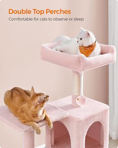 StarMonn Tiragraffi per Gatti, Torre per Gatti, Cuccia Multilivello in Peluche con <span class=keywords><strong>4</strong></span> Tiragraffi, 2 Posizioni di Riposo, Amaca per Gatti - Product Image 3