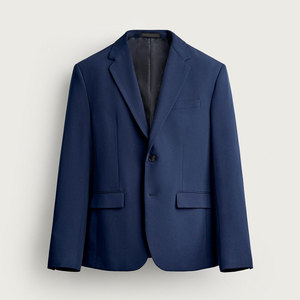 Ensemble de costume pour homme bleu marine à revers crantés et simple boutonnage avec pantalon - Product Image 6