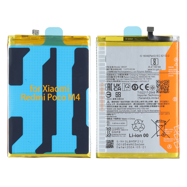 High Quality BN5F Li-ion Polymer Battery 5000mAh for Xiaomi Redmi Poco M4 Mobile Phone Replacement Battery
