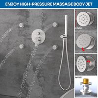Promotion Système de Douche LED à Double Pommeau 26x16 Pouces, Pommeau de Douche Rectangulaire 6 Pouces, 4 Jets de Pulvérisation Corporelle, Robinet à Main