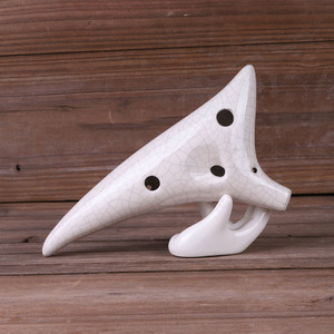 Ocarina en céramique à 12 trous avec glaçure effet craquelé, instrument ethnique unique, pour la pratique des débutants et les spectacles sur scène - Product Image 5