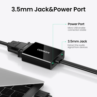 Adaptateur HDMI vers VGA actif UGREEN avec prise audio 3,5 mm, HDMI mâle vers VGA femelle jusqu'à 1080P pour PC, ordinateur portable, Ultrabook, Raspberry