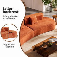 Canapé modulaire compressé moderne avec éponge haute résilience et tissu en velours côtelé pour salon, mobilier d'appartement, vente en gros