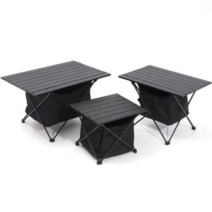 Yangfan Outdoor Picnic Storage Fold Egg Roll Top Black Aluminum <b>Folding</b> Camping <b>Table</b> - Product Image 1