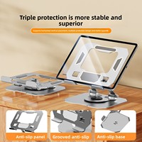 Support de tablette universel rotatif à 360°, pliable et réglable, en métal, pour bureau, portable, rotation à 360°, support de tablette de bureau