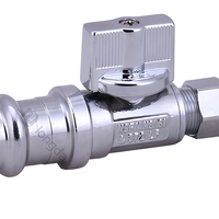 Robinet d'arrêt à commande manuelle Longda, raccord à compression X, en laiton sans plomb, 1/4 de tour, certifié CUPC NSF61 NSF372