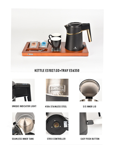 RVS elektrische waterkoker voor hotels, nieuw product met temperatuurregeling en snoerloze functie voor het zetten van thee - Product Image 5