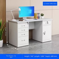Bureau de travail moderne en acier laminé à froid 1600 mm avec tiroirs à verrouillage sécurisé, poignée en alliage d'aluminium, assemblage facile, table d'ordinateur de bureau