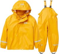 Maßgefertigter Wiederverwendbarer Kinder-Regenanzug PU Polyester Kinder Wasserdichter Sicherheits-Ganzkörper-Regenmantel mit Latzhose