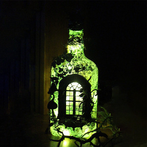 Glowing Wine Bottle Resin Craft With <b>Lighted</b> <b>Window</b> And Moss Decor For Home Garden Decoration - Product Image 2