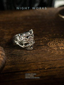 Gothic Skull Retro <strong>Ring</strong> - Punk Dark Vintage Cool Jewelry, Multi US Sizes, Men/Women Fashion Statement Accessory - Product Image 4