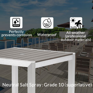 <span class=keywords><strong>Conjunto</strong></span> de Mesas <span class=keywords><strong>y</strong></span> <span class=keywords><strong>Sillas</strong></span> de <span class=keywords><strong>Exterior</strong></span> Marca Coets para Restaurante <span class=keywords><strong>y</strong></span> Patio con Estructura de Aluminio Cepillado <span class=keywords><strong>y</strong></span> Madera Plástica - Product Image 3