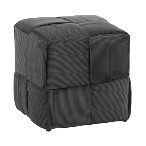 Repose-pieds ottoman carré en velours côtelé, design tissé, tabouret de canapé gris - Product Image 1