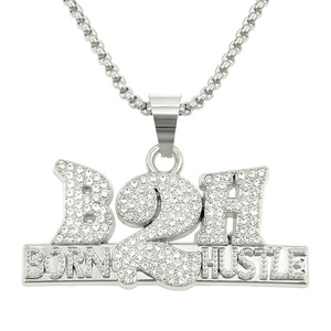 New Hot Selling Hiphop Style Alloy <b>Letter</b> Pendant Necklace Handmade Popular <b>Box</b> Chain Men's Necklaces Trendy Jewelry Wholesale - Product Image 6