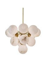 Lampu Gantung LED Marmer Alami Mewah Modern Multi-Bola Lampu Hias High-End untuk Ruang Tamu/Ruang Makan/Kamar Tidur CRI