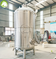 Cuve de fermentation sous pression Charmat en acier inoxydable 2KL pour vin mousseux, avec enveloppe de refroidissement, pour vignobles commerciaux