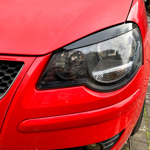 Headlight Eyebrows ABS Piano Black Carbon Fiber Texture For Volkswagen Polo 9N 2005-2009 Exterior Decal Modification - Product Image 2