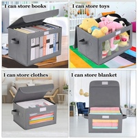 Paniers de rangement pliables en tissu avec poignée, organiseur, boîte de rangement avec fenêtre transparente pour vêtements