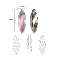 Zhubi 10X30MM Marquise Perles De Verre pour DIY Charmes Pointu Forme De Feuille Lustre En Cristal Éclairage Perles En Vrac Pour La Fabrication De Bijoux