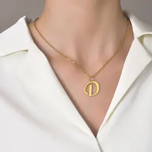 Instyle бижутерия для женщин изысканное Ожерелье 18k Золото Нержавеющая сталь 26 букв кулон, ожерелье для женщин подарок