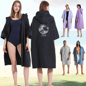 Softextiles - <span class=keywords><strong>Bata</strong></span> de Invierno Unisex <span class=keywords><strong>Impermeable</strong></span> y Transpirable con Capucha, para Cambiarse de Ropa al Aire Libre, para Surf, Natación y Playa - Product Image 2