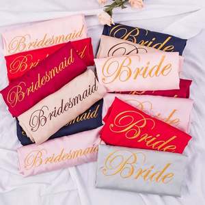 Robes de demoiselle d'honneur d'été SFY-YH35040, robes de mariée en satin de soie à col en V, longueur genou, avec décoration de lettres, respirantes - Product Image 3