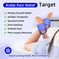 Enveloppe réutilisable pour cheville et pied, avec coussinets de gel pour thérapie chaude et froide, pour soulagement de la douleur, confort apaisant et récupération articulaire, compresse de glace en nylon pour cheville