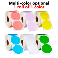 Étiquette autocollante imperméable pour imprimante thermique directe, forme cœur ronde, couleur, 50x50mm, pour vêtements, emballages cadeaux