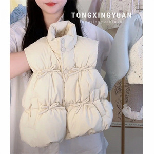 Tongxingyuan Girls Cotton Vest Pink Thickening Solid Color Warm Winter Outerwear For Baby Girl - Product Image 4